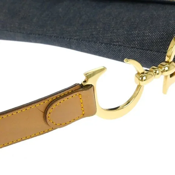 Christian Dior Blue Beige Denim Double Saddle Handbag RU0091 155955 - Picture 10 of 10